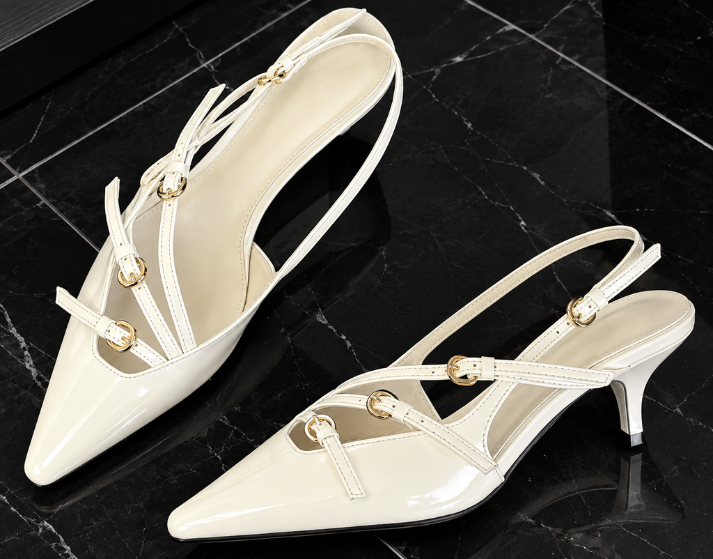 Sandalias de Tacón Gatito con Hebillas